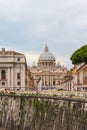 A unique view of St. Peter's Basilica in the Vatican