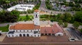 Unique view of the Train Depot in Boise Idaho from aerial and behind Royalty Free Stock Photo