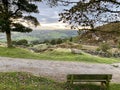 Unique view on a valley in a Peak District during the sunset. Royalty Free Stock Photo