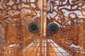 Unique, vintage, and artistic doorknobs in ethnic buildings.