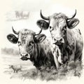 Unique Vintage Engraved Cows: An Eye-Catching Conversation Piece