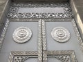 Unique vintage handmade metal door with beautiful patterns