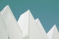 Unique white triangular shaped aluminum metal roof designed