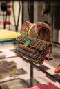 Unique women`s handbag with stones from Valentino. Moscow. 24.03