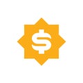 Unique Yellow Dollar Symbol, Vector Illustration