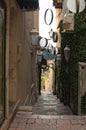 An uniquely decorated narrow alley of Taormina Royalty Free Stock Photo