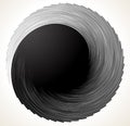 Uniquely deformed swirl, twirl shape. monochrome spiral design e Royalty Free Stock Photo