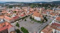 Unirii Square in Cluj Napoca on a coudy day.