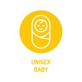 Unisex baby line color icon. Boy, girl little newborn. Gender child. Sign for web page, mobile app, banner, social media.