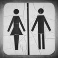 A Unisex Bathroom Sign with Male and Female