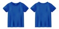 Unisex bright blue t shirt mock up. T-shirt design template. Short sleeve tee Royalty Free Stock Photo