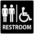 Unisex And Disabled Toilet Door Sign,Handicap Restroom Symbol