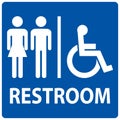 Unisex And Disabled Toilet Door Sign,Handicap Restroom Symbol