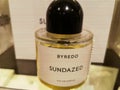 Unisex flavor for male women Sundazed Byredo from Sweden from Byredo at Perfume and Cosmetics Store on February 20, 2020 in Russia Royalty Free Stock Photo