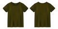 Unisex khaki t shirt mock up. T-shirt design template Royalty Free Stock Photo