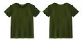 Unisex olive color t shirt mock up. T-shirt design template Royalty Free Stock Photo