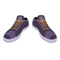 Unisex outlined template sneakers pair front view