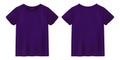 Unisex purple t shirt mock up. T-shirt design template Royalty Free Stock Photo