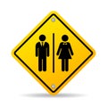 Unisex restroom vector door sign