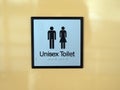 Unisex Toilet Sign, English and Braille Royalty Free Stock Photo