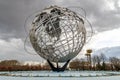 Unisphere with New York State Pavilion Observation Towers at Flushing-Meadows-Park, Queens, NYC Royalty Free Stock Photo