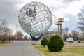 Unisphere with New York State Pavilion Observation Towers at Flushing-Meadows-Park, Queens, NYC Royalty Free Stock Photo