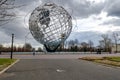 Unisphere with New York State Pavilion Observation Towers at Flushing-Meadows-Park, Queens, NYC Royalty Free Stock Photo