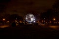 Unisphere at night in Flushing Meadows park in Queens NYC. Park at night in New York USA Royalty Free Stock Photo