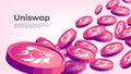 Uniswap UNI coins cryptocurrency concept banner background