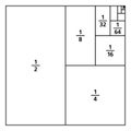 Unit fractions drawn as portions of a square