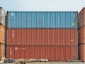 3-unit high stacked shipping containers