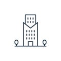 unit icon vector from skyscraper concept. Thin line illustration of unit editable stroke. unit linear sign for use on web and