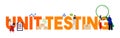 Unit testing in the form of programming development code, Vector illustration