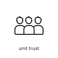 Unit trust icon. Trendy modern flat linear vector Unit trust icon on white background from thin line business collection