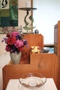 Unitarian Universalist symbols on church altar