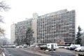 Unite residential building blocks in Firminy, France, during snow weather Royalty Free Stock Photo