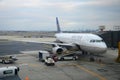 United Airlines Airbus 319 at Newark Airport Royalty Free Stock Photo