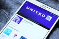 United airlines app on google play Royalty Free Stock Photo