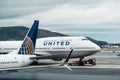 United Airlines Boeing airplane Royalty Free Stock Photo