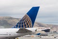 United Airlines Boeing airplane Royalty Free Stock Photo