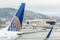 United Airlines Boeing airplane Royalty Free Stock Photo