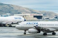 United Airlines Boeing airplane Royalty Free Stock Photo