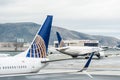 United Airlines Boeing airplane Royalty Free Stock Photo