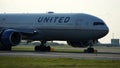 United Airlines Boeing 777 Cockpit Royalty Free Stock Photo