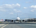 United Airlines Boeing 777-200 face to face Royalty Free Stock Photo