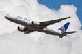 United Airlines Boeing 777-200 N775UA passenger plane departure at Frankfurt Airport