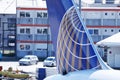 United Airlines, close-up view at Berlin Tegel Airport TXL Royalty Free Stock Photo