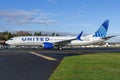 United Airlines latest livery Boeing 737 MAX on runway