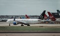 United Airlines plane with Star Alliance livery taxiing at London's Heathrow Airport Royalty Free Stock Photo