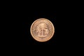 United Arab Emirated One Fils Coin Isolated On Black